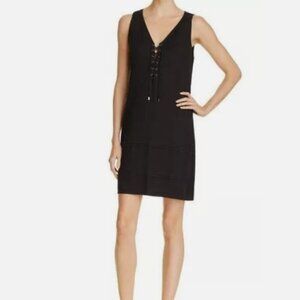 PAIGE Lace-Up January‎ Shift Dress Black Size Medium